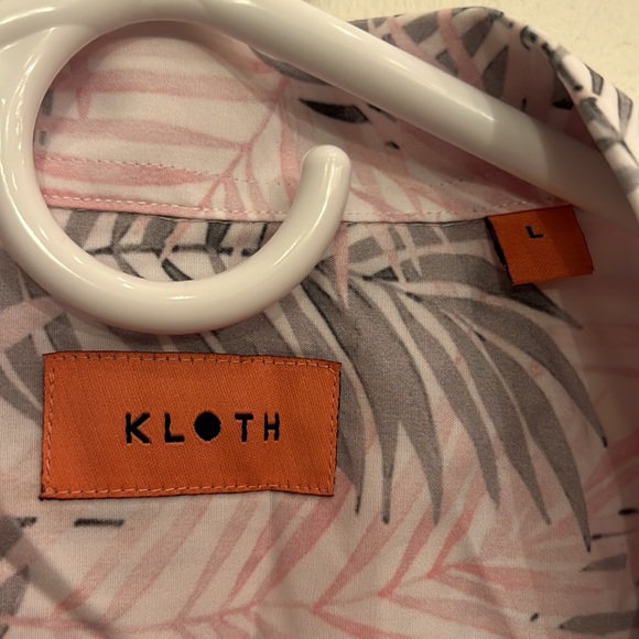 Pink and Grey Palm Floral Button Down - Picture 3 of 3